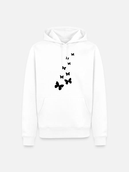 fliegende schmetterlinge schmetterling - Männer Premium Bio Hoodie - Weiß