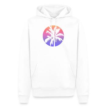 Palm Circle Sunrise - Men’s Premium Organic Hoodie - white - Front - Nico (187cm)