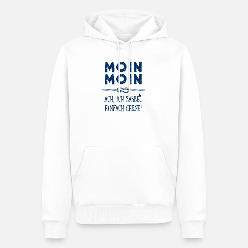 Moin Kapitän maritimer Schnack - Männer Premium Bio Hoodie - Weiß