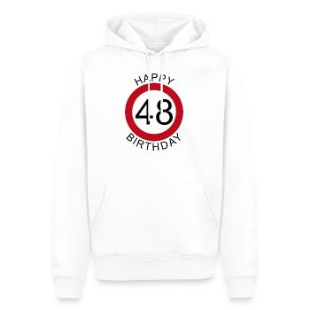Joyeux anniversaire 48 anniversaire de signe de route - Sweat à capuche Premium bio Homme - blanc - Devant - Nico (187cm)