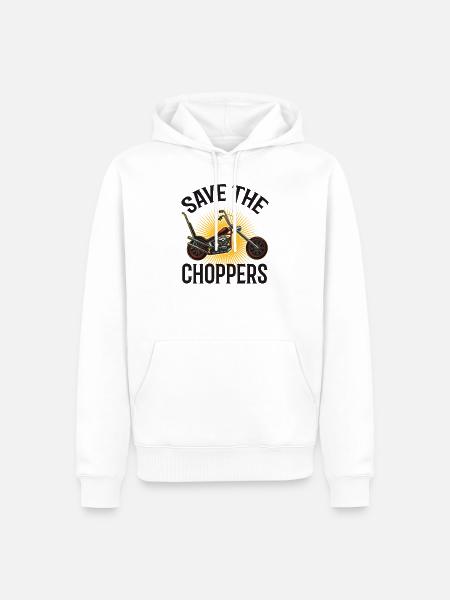 Save the Choppers Geschenk für Motorradfahrer - Männer Premium Bio Hoodie - Weiß