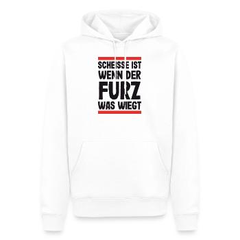 Lustige Sprüche lustiger Spruch Scheiße Kacke ist - Männer Premium Bio Hoodie - Weiß - Vorne - Nico (187cm)