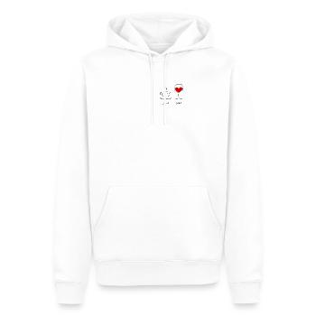 AM Coffee PM Wine Cappuccino Red Wine Fun Gift - Men’s Premium Organic Hoodie - white - Front - Nico (187cm)