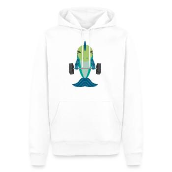 Fish Weightlifting Power Sports Gift - Men’s Premium Organic Hoodie - white - Front - Nico (187cm)