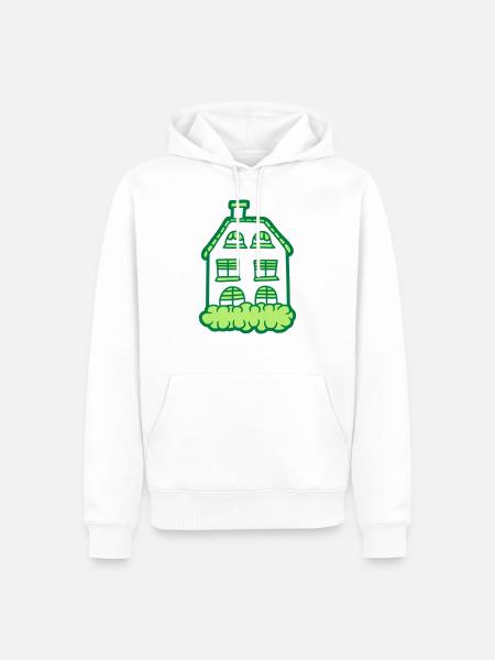 Häuschen Gemaltes Haus - Männer Premium Bio Hoodie - Weiß
