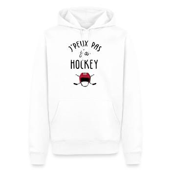 J'peux pas j'ai hockey - Sweat à capuche Premium bio Homme - blanc - Devant - Nico (187cm)