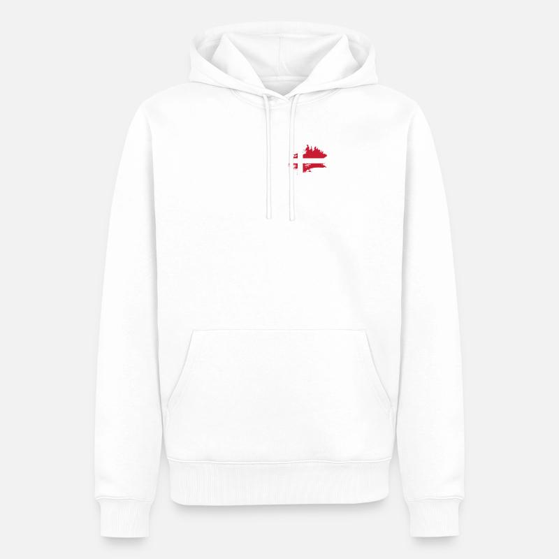 Danemark Drapeau danois Danmark Denmark - Sweat à capuche Premium bio Homme - blanc