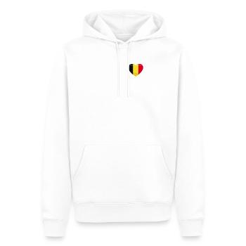 Belgische Fahne Belgien Herz Belgier Belgierin - Männer Premium Bio Hoodie - Weiß - Vorne - Nico (187cm)
