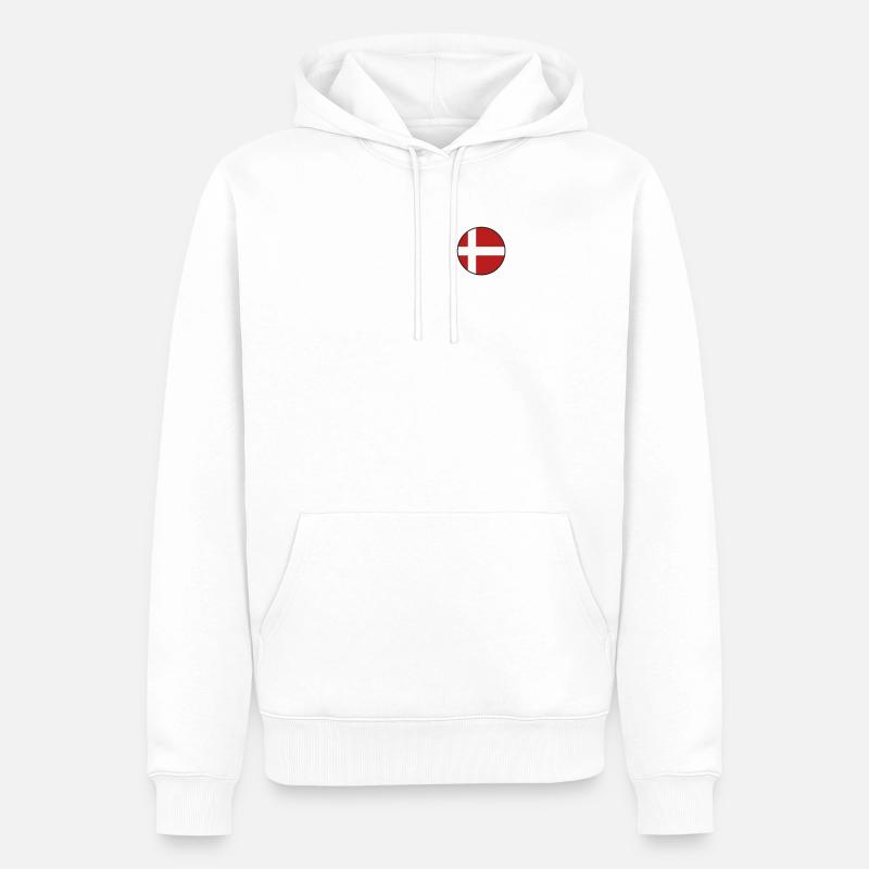Danemark Drapeau danois Danmark Denmark - Sweat à capuche Premium bio Homme - blanc