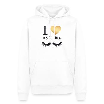 I Love my Lashes - Sweat à capuche Premium bio Homme - blanc - Devant - Nico (187cm)