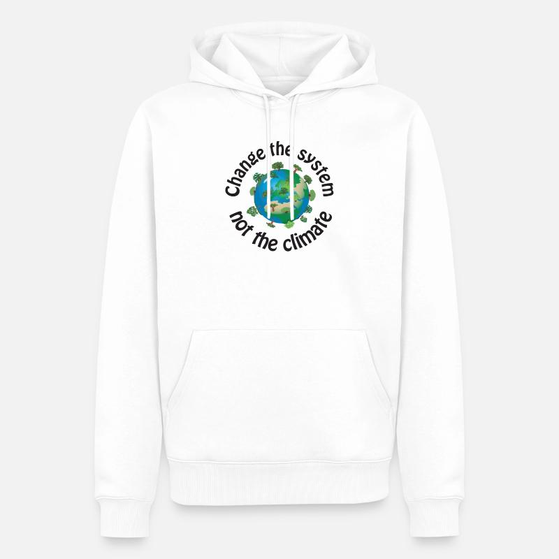 Changer le système, pas le climat noir - Sweat à capuche Premium bio Homme - blanc