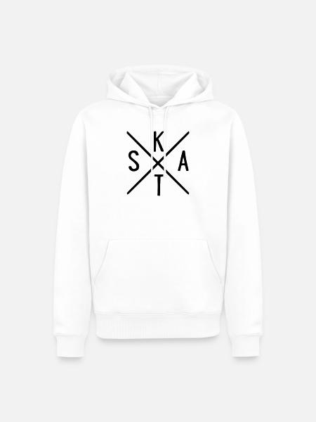 SKAT - Männer Premium Bio Hoodie - Weiß
