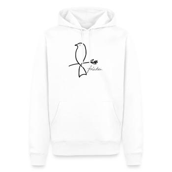 Paix - Sweat à capuche Premium bio Homme - blanc - Devant - Nico (187cm)