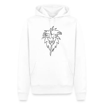 Skizze des schwarzen Löwen - Männer Premium Bio Hoodie - Weiß - Vorne - Nico (187cm)