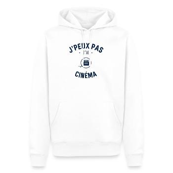 J peux pas j ai Cinéma - Sweat à capuche Premium bio Homme - blanc - Devant - Nico (187cm)