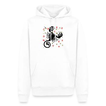 Signe du zodiaque logo étoile Scorpion - Sweat à capuche Premium bio Homme - blanc - Devant - Nico (187cm)