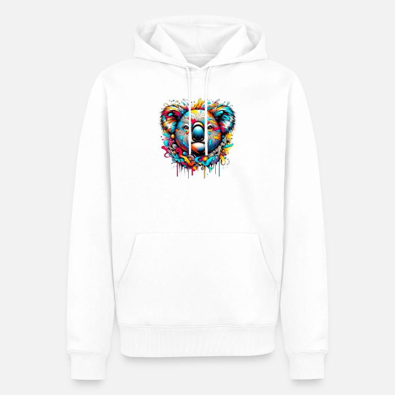 Koala - Sweat à capuche Premium bio Homme - blanc