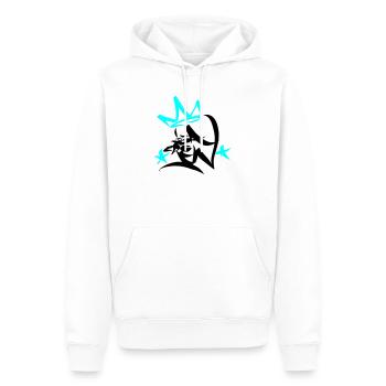 Graffiti Tag JGA Crew King 01 2C - Männer Premium Bio Hoodie - Weiß - Vorne - Nico (187cm)