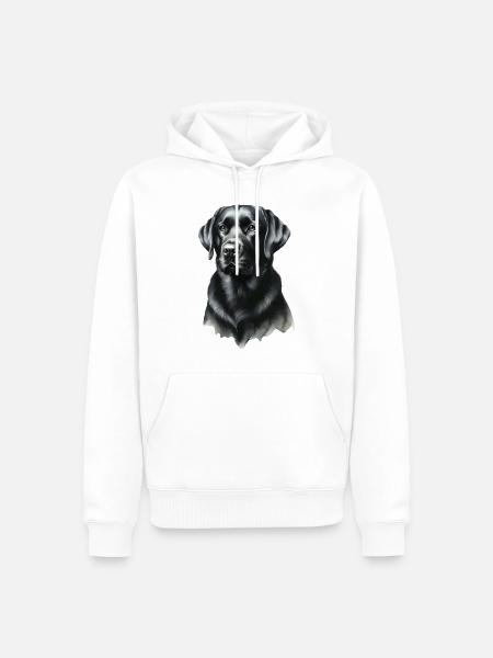 Edler schwarzer Labrador Portrait Labrador - Männer Premium Bio Hoodie - Weiß