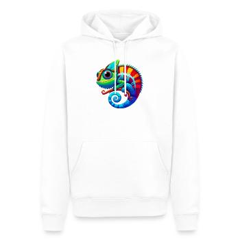 Chameleon - Men’s Premium Organic Hoodie - white - Front - Nico (187cm)