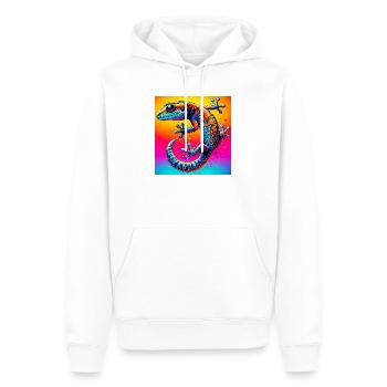 Gecko - Männer Premium Bio Hoodie - Weiß - Vorne - Nico (187cm)