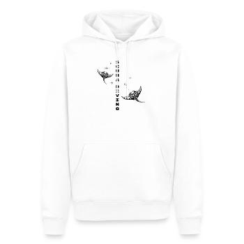 Plongée sous-marine – Tribal Manta Ray Design - Sweat à capuche Premium bio Homme - blanc - Devant - Nico (187cm)