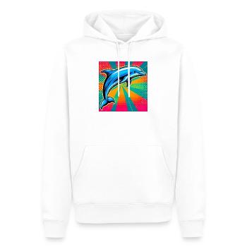 dauphin - Sweat à capuche Premium bio Homme - blanc - Devant - Nico (187cm)