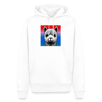 Alpaga - Sweat à capuche Premium bio Homme - blanc - Devant - Nico (187cm)