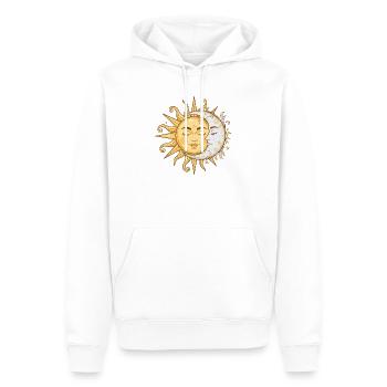 Sonnen- und Mondgesichter - Männer Premium Bio Hoodie - Weiß - Vorne - Nico (187cm)