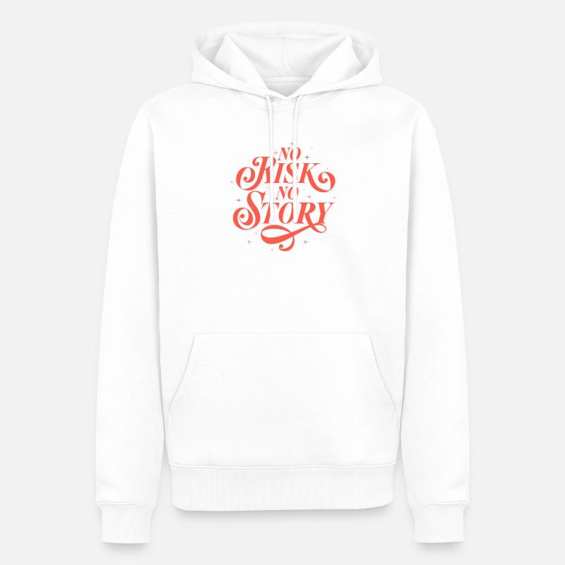 AUCUN RISQUE. PAS D’HISTOIRE. - Sweat à capuche Premium bio Homme - blanc