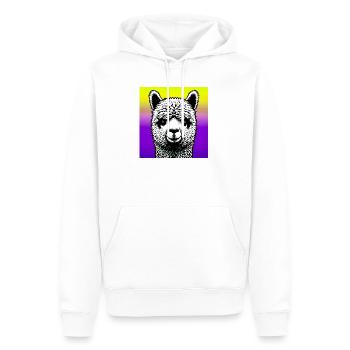 Alpaga - Sweat à capuche Premium bio Homme - blanc - Devant - Nico (187cm)