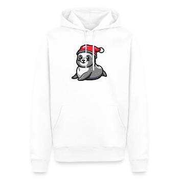 Robbe Tier Weihnachten - Männer Premium Bio Hoodie - Weiß - Vorne - Nico (187cm)