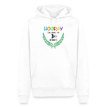 Hourra, je vais en CE1** - Sweat à capuche Premium bio Homme - blanc - Devant - Nico (187cm)