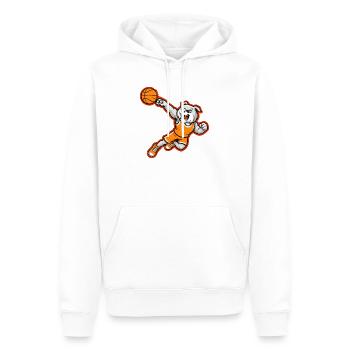 Bulldog Basketball Dunk Maskottchen - Männer Premium Bio Hoodie - Weiß - Vorne - Nico (187cm)