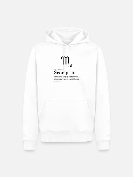 Scorpio - Zodiac Sign - Men’s Premium Organic Hoodie - white