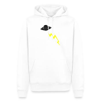 UFO Invasion Blitz Angriff Alien Vektor - Männer Premium Bio Hoodie - Weiß - Vorne - Nico (187cm)
