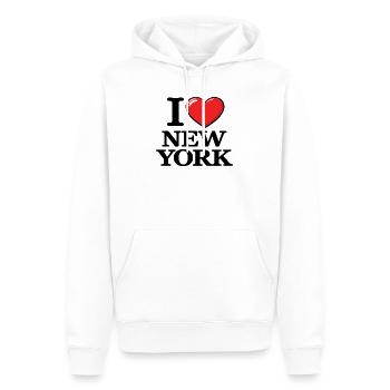 I Love New York USA – Urbane Botschaft - Männer Premium Bio Hoodie - Weiß - Vorne - Nico (187cm)