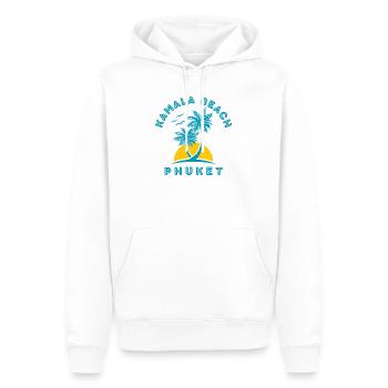 Palmier du coucher de soleil de la plage de Kamala à Phuket - Sweat à capuche Premium bio Homme - blanc - Devant - Nico (187cm)
