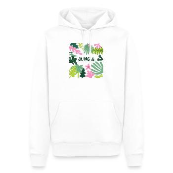Jungle Tropical Leaves Pattern Nature Design - Männer Premium Bio Hoodie - Weiß - Vorne - Nico (187cm)