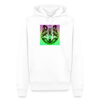 Loup - Sweat à capuche Premium bio Homme - blanc - Devant - Nico (187cm)