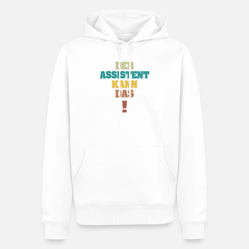 Assistent als Spruch - Männer Premium Bio Hoodie - Weiß