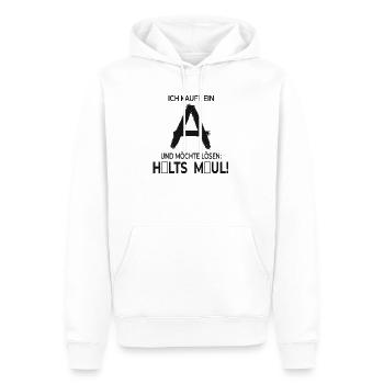 Ich kaufe ein A – Lustiger Spruch - Männer Premium Bio Hoodie - Weiß - Vorne - Nico (187cm)