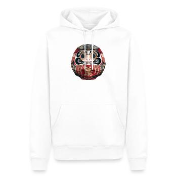 Geometrische Daruma Muster Origami Daruma  - Männer Premium Bio Hoodie - Weiß - Vorne - Nico (187cm)