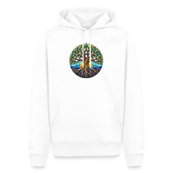 Arbre de Vie de Verre - Sweat à capuche Premium bio Homme - blanc - Devant - Nico (187cm)