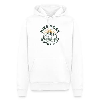 Wandern mehr, sorgen, weniger Jahrgang - Männer Premium Bio Hoodie - Weiß - Vorne - Nico (187cm)