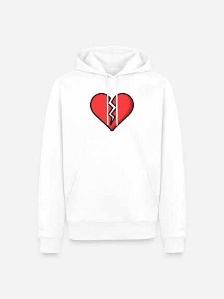 Gebrochenes Herz - Männer Premium Bio Hoodie - Weiß