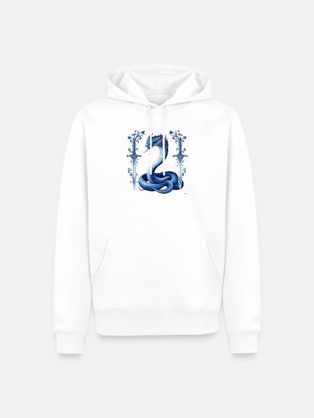 Design von blauen Schlangen-Dekorationsschwertern. - Männer Premium Bio Hoodie - Weiß