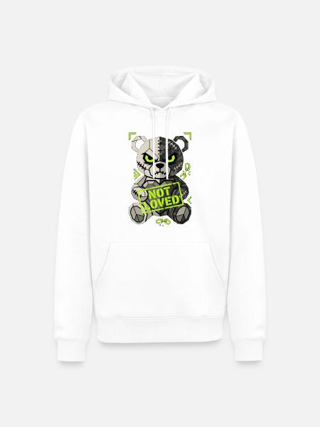 Nicht Geliebt Panda Neon Patch - Männer Premium Bio Hoodie - Weiß