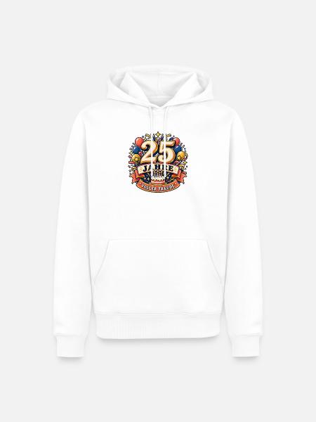 25 Jahre – Voller Freude - Männer Premium Bio Hoodie - Weiß