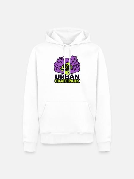 Skatepark Bowl Wappen Logo - Männer Premium Bio Hoodie - Weiß